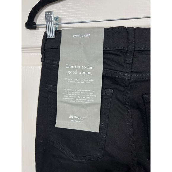 New Everlane The Mid-Rise Authentic Stretch Skinny Leg Jean Black Wash 28 - Picture 6 of 9